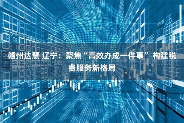 赣州达慧 辽宁：聚焦“高效办成一件事” 构建税费服务新格局