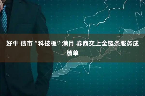 好牛 债市“科技板”满月 券商交上全链条服务成绩单