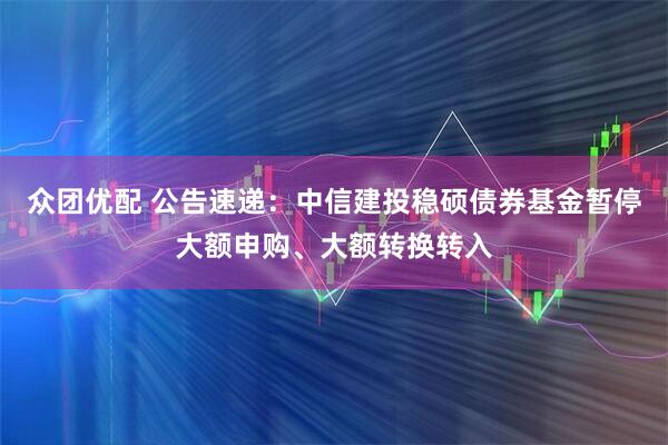 众团优配 公告速递：中信建投稳硕债券基金暂停大额申购、大额转换转入