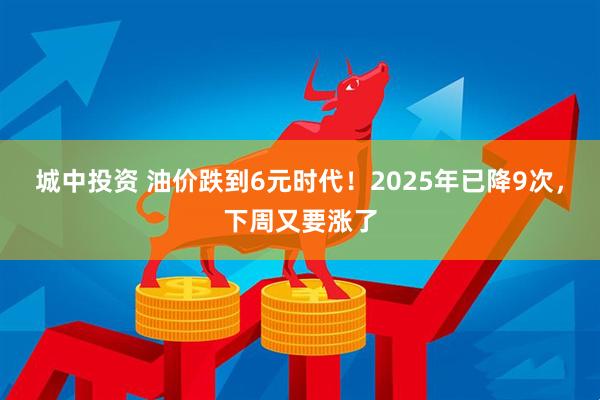 城中投资 油价跌到6元时代！2025年已降9次，下周又要涨了